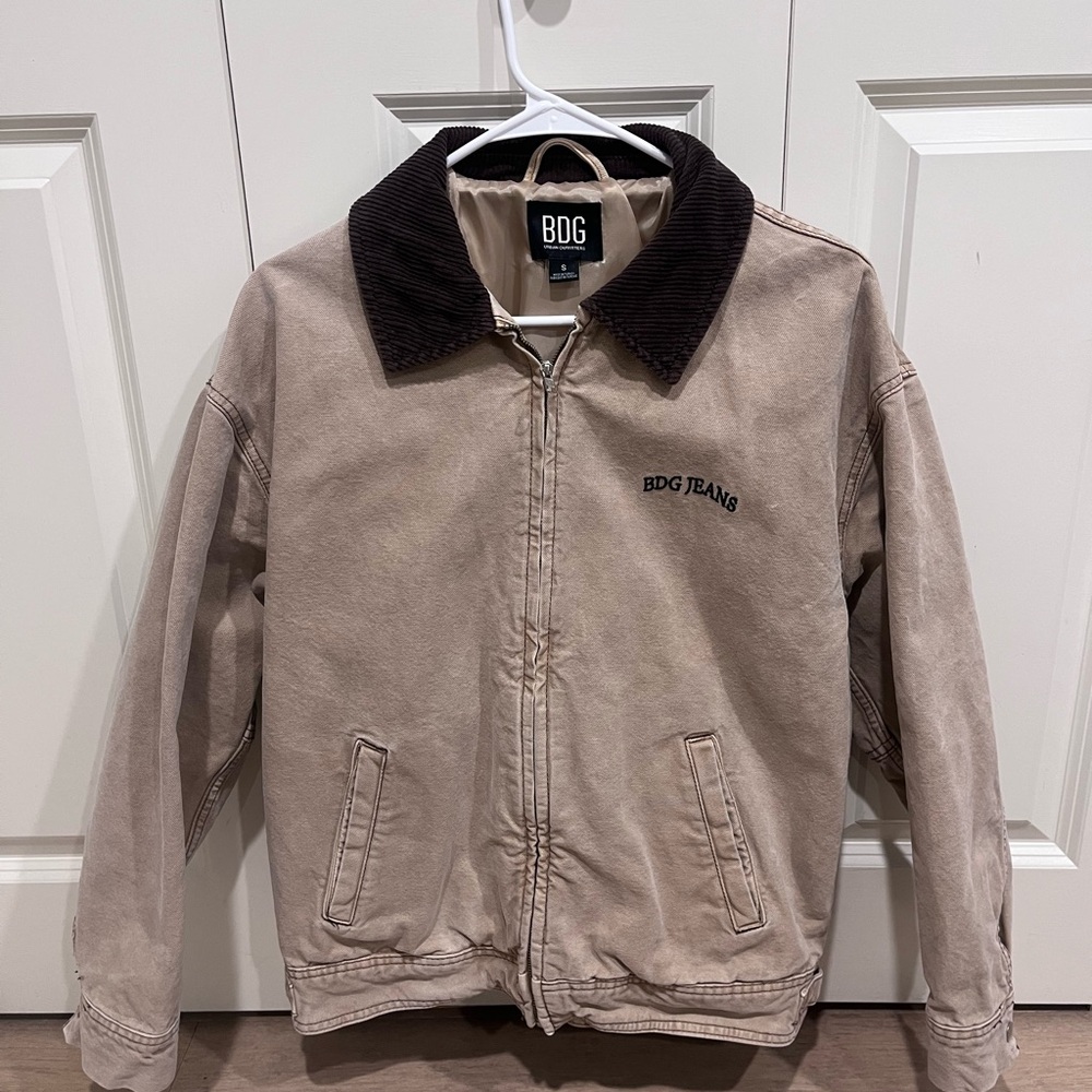 BDG Tan Jacket with Dark Brown Corduroy Collar